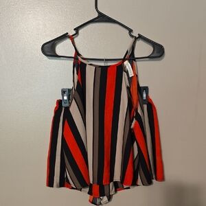 Pepermint Top And Shorts Set‎ Red Black Womens Size Medium